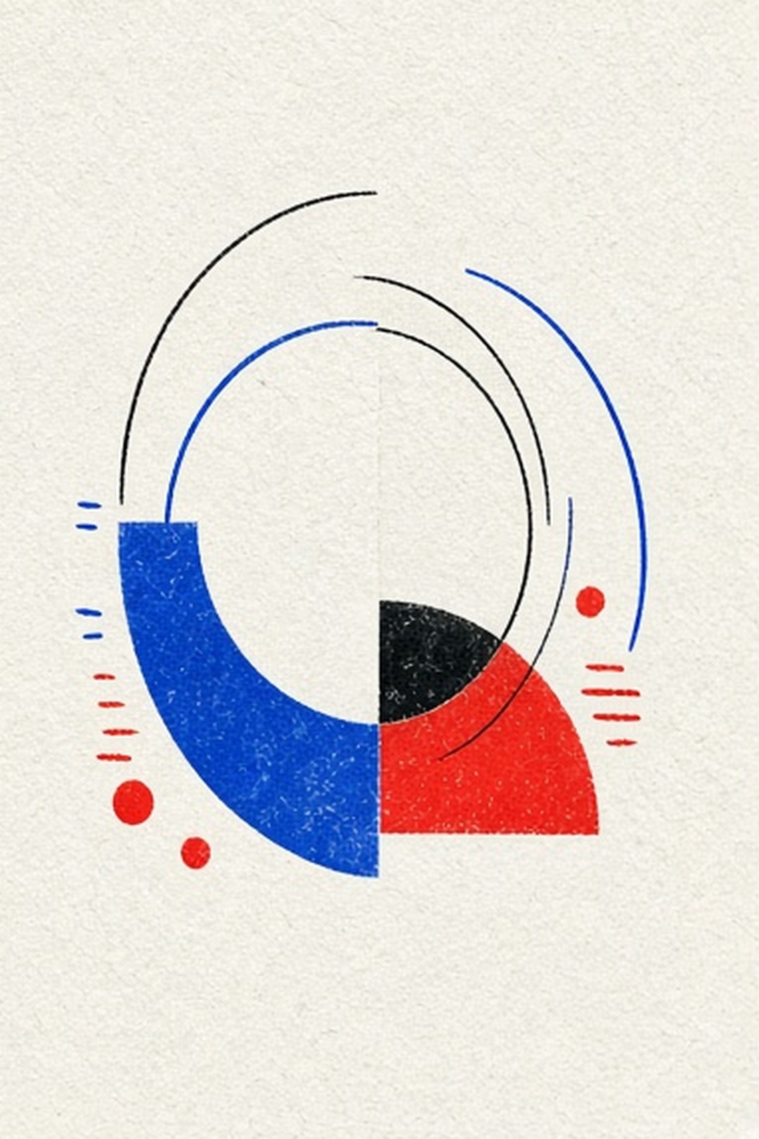 Original bold two-ink risograph music prints on fibrous paper, with misregistration, cobalt, fluorescent orange, plum, pale lemon, and black illustration for Long and Short